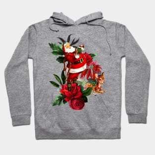 Funny Santa Claus with cute fawn Hoodie